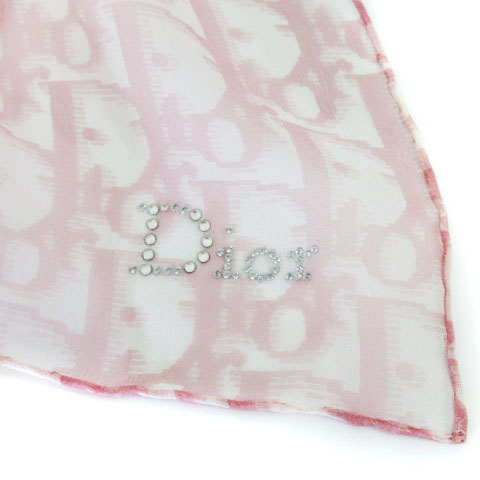 クリスチャンディオール トロッターピンクスカーフ イタリア製