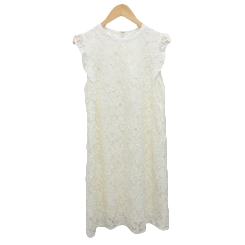 マーキュリーデュオ Mercuryduo ミニワンピース 花柄 ノースリーブ レース シースルー 丸首 レーヨン混 F 白 ホワイト レディース 0 ベクトルパーク