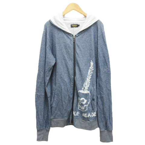 ディーゼル DIESEL パーカー デニム ドクロ インディゴ フード M 