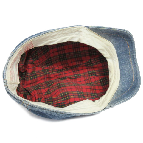 エヴィス EVISU 帽子 ハンチング キャップ デニム コットン100