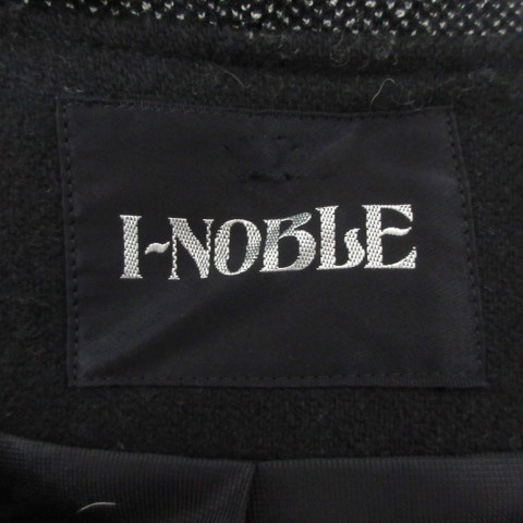 アイ ノーブル I Noble ダッフルコート ウール混 フード 切替 ロールアップ 38 グレー ブラック 黒 レディース 0 ベクトルパーク