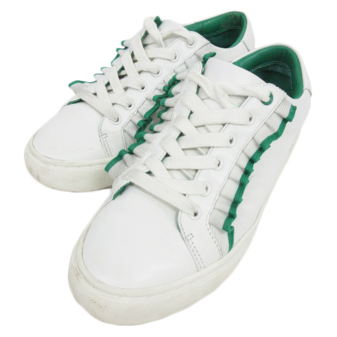 トリーバーチ Tory Burch トリースポーツ Tory Sport 128 スニーカー フリル レザー 6 5m ホワイト グリーン 白 緑 レディース 0 ベクトルパーク