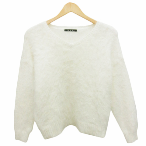 イング Ingni ニットソー セーター 起毛 Vネック M ホワイト 白 レディース 0 ベクトルパーク