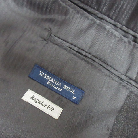 ユニクロ Uniqlo テーラードジャケット スーツ 段返り 3b センターベント ウール混 M チャコールグレー メンズ 0 ベクトルパーク