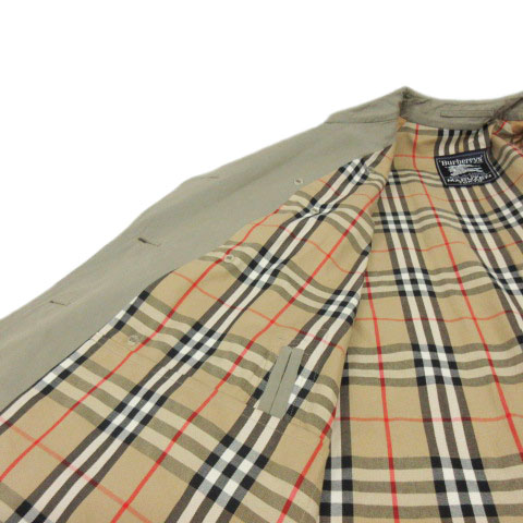 90s バーバリー ノバチェック トレンチコート ダブル カーキ系 11AR BURBERRY 美品△Burberrys バーバリー ヴィンテージ 裏地ノバチェック