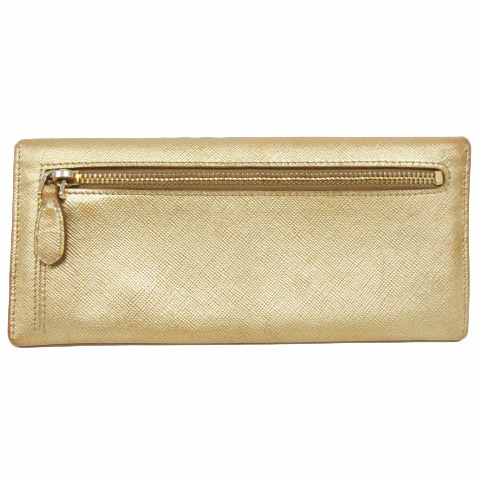 ✨極美品✨付属完備✨ PRADA 長財布 レザー 二つ折り 金ロゴ サフィアーノ PRADA プラダ 二つ折り財布 サフィアーノレザー 金ロゴ NERO 黒