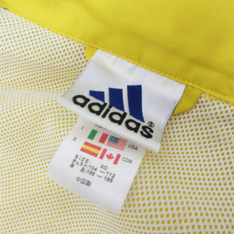 adidas　ウィンドブレーカー　長袖　ブルー　イエロー　ロゴ　ジップアップ adidas ウィンドブレーカー 長袖 ブルー イエロー ロゴ ジップ