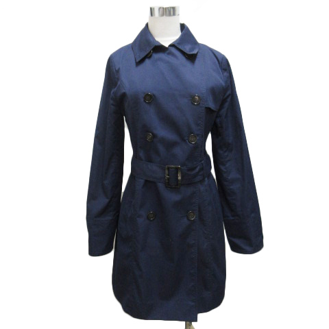 メイソングレイ Mayson Grey トレンチコート スプリング スタンドカラー ダブル ハーフ コットン混 2 紺 ネイビー レディース 0 ベクトルパーク