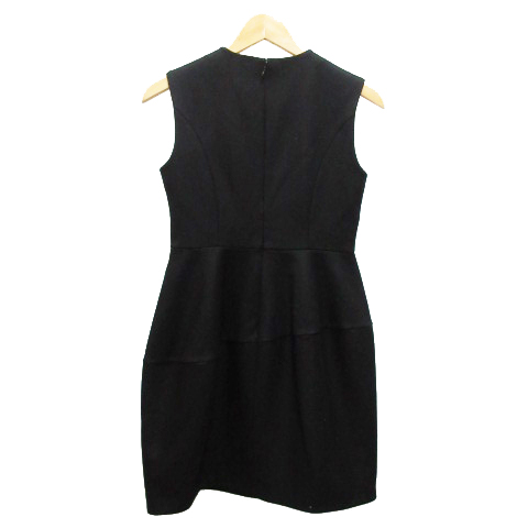 ヨーコチャン Yoko Chan ワンピース コクーン ノースリーブ ウール混 膝丈 38 黒 ブラック Ycd 047 0 ベクトルパーク