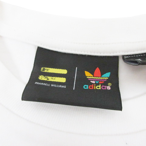 アディダス Adidas Tシャツ 半袖 クルーネック ロゴプリント 英字 花柄 刺繍 M 白 ホワイト マルチカラー レディース 0 ベクトルパーク