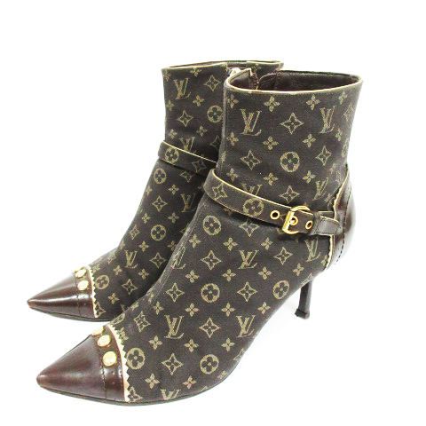 ルイヴィトン LOUIS VUITTON ショートブーツ NO0037 モノグラム ポイン  