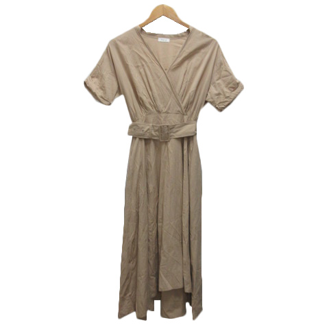 フレイアイディー Fray I D ワンピース ロング カシュクール 半袖 0 ベージュ レディース 0 ベクトルパーク