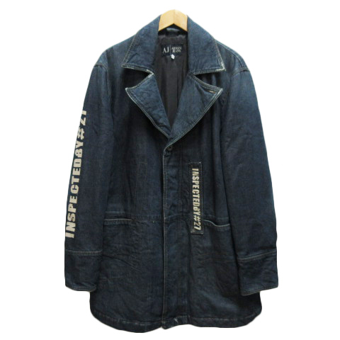 Armani Jeans コート アルマーニ ジーンズ ARMANI JEANS コート デニム シングル ダメージ