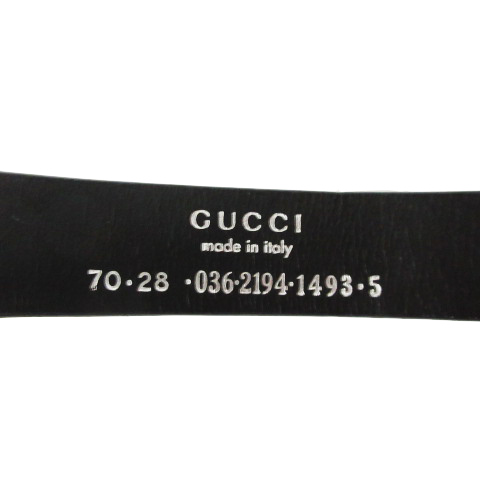 グッチ GUCCI ベルト バックル ロゴ Gマーク レザー 黒 ブラック