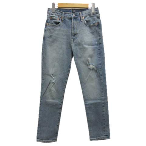 ギャップ Gap デニム パンツ ジーンズ スキニー ダメージ加工 0 青 ブルー レディース 0 ベクトルパーク