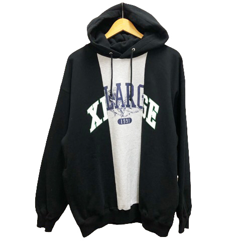 エクストララージ X Large パーカー フーディー プルオーバー スウェット ワンポイント ロゴ L 黒 ブラック メンズ 0 ベクトルパーク