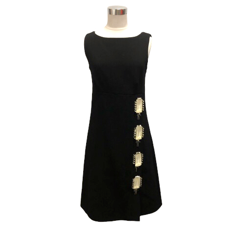 プラダ PRADA ワンピース ノースリーブ ウール シルク混 クルーネック  