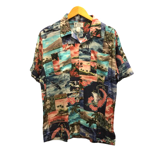 未使用品 ダブルアールエル RRL アロハシャツ オープンカラー ヤシの木  