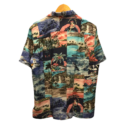 未使用品 ダブルアールエル RRL アロハシャツ オープンカラー ヤシの木 