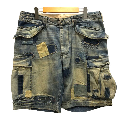 ダブルアールエル RRL ショートパンツ ハーフパンツ デニム パッチ  
