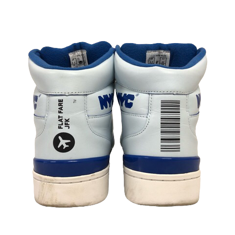 サンガッチョ Sangacio にゅYORK CD BLUE NYC にゅ~ずコンコルド NYU'S CONCORDE ハイカットスニーカー ロゴ プリント ワッペン ナッパレザー 26.5 青 ブルー 赤 レッド メンズ 新作商品も続々入荷中! sangacio サンガッチョ ハイカットスニーカー スニーカー