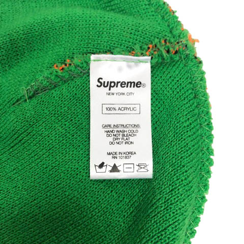 【新品未使用】Supreme シュプリーム クロシェビーニー グリーン　帽子 Supreme クロシェ ビーニー | グリーン | FARFETCH JP