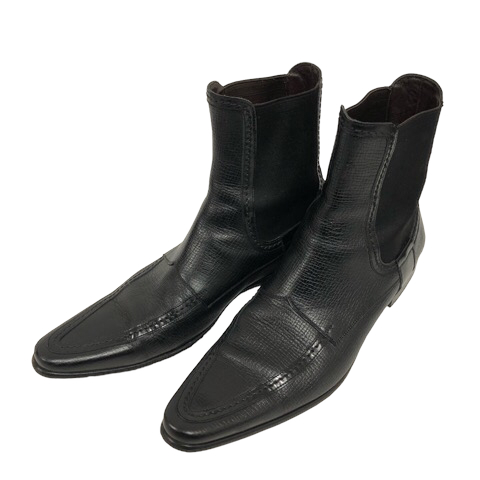 DOLCE & GABBANA ブラック サイドゴアブーツ D&G Dolce&Gabbana レザー