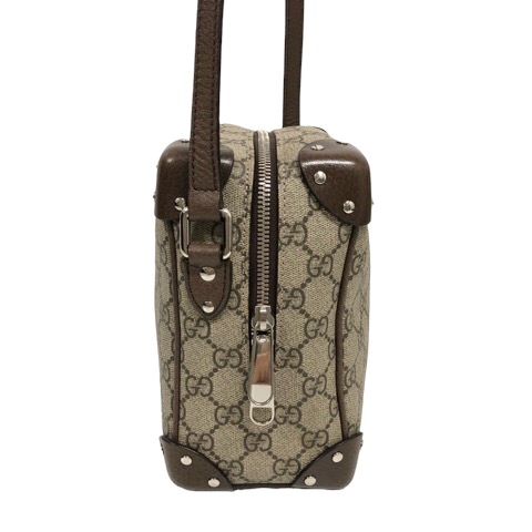 GUCCI グッチ ショルダーバッグ キャンバス レザー GG ロゴ 総柄