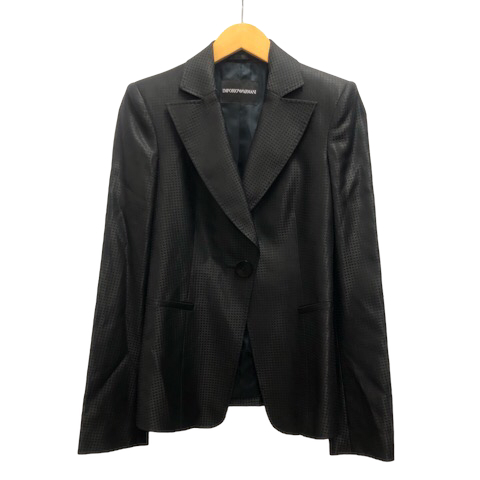 極美品 エンポリオアルマーニ 幾何学 ジャガード テーラードジャケット 46 EMPORIO ARMANI - エンポリオアルマーニ ポリテーラード