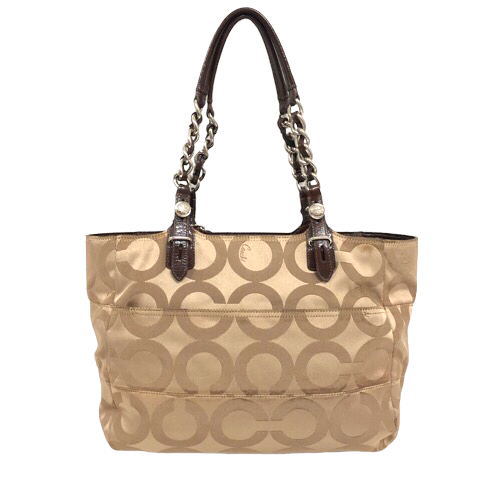 コーチ COACH M0994-14133 トライベッカオプアート トートバッグ ハンドバッグ 総柄 ベージュ 茶 ブラウン レディース