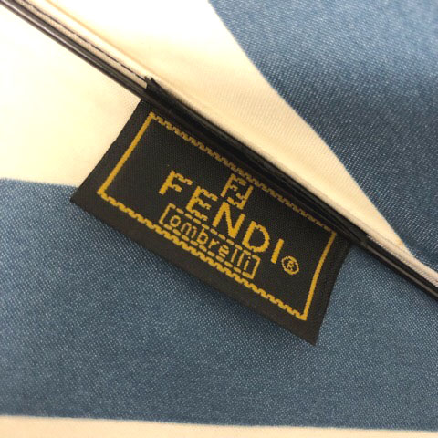 フェンディ FENDI 傘 折りたたみ傘 雨具 総柄 ストライプ 手動 6本骨 