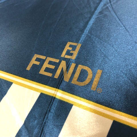 フェンディ FENDI 傘 折りたたみ傘 雨具 総柄 ストライプ 手動 6本骨 