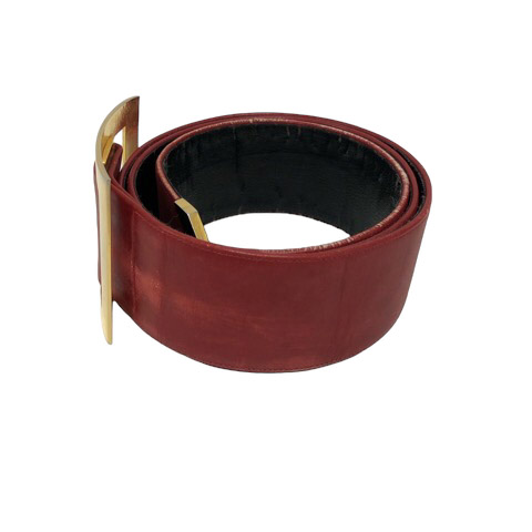 シャネル CHANEL ベルト レザーベルト プレーンベルト ワンポイント 赤