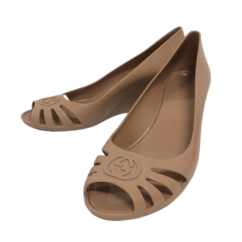 グッチ GUCCI 22001 ラバーシューズ パンプス ウェッジソール ワン  