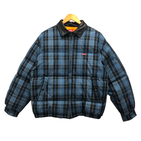 シュプリーム SUPREME 19FW leather collar Puffy Jacket ダウン 