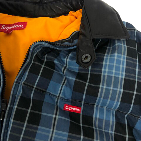 シュプリーム SUPREME 19FW leather collar Puffy Jacket ダウン 