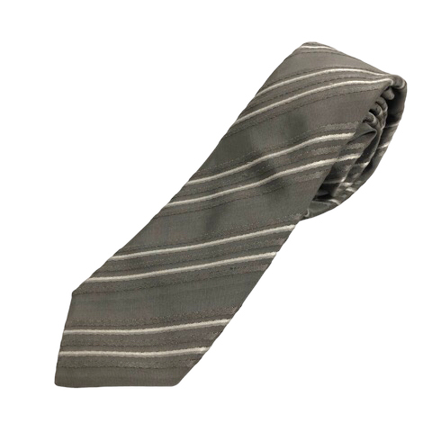 PRADA プラダ ネクタイ 光沢 ストライプ グレー 高級｜PRADA（ネクタイ