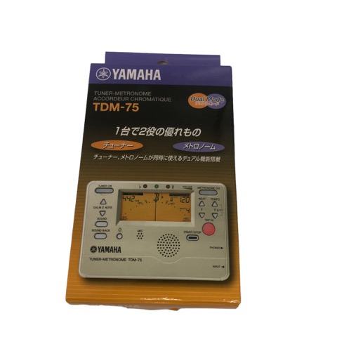 ヤマハ YAMAHA TDM-75 チューナー メトロノーム 乾電池 シルバー