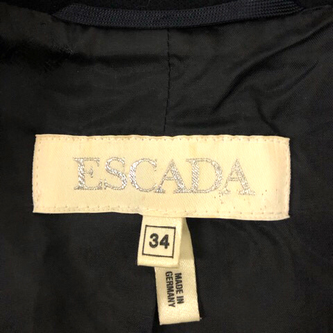 ESCADA 　エスカーダ　ボタンデザイン　ウール　ジャケット　ブラック ESCADA エスカーダ ボタンデザイン ウール ジャケット ブラック