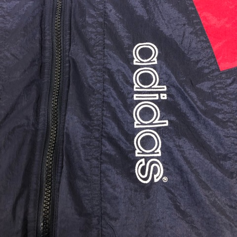 アディダス adidas ナイロンジャケット 長袖 無地 ライン ロゴ