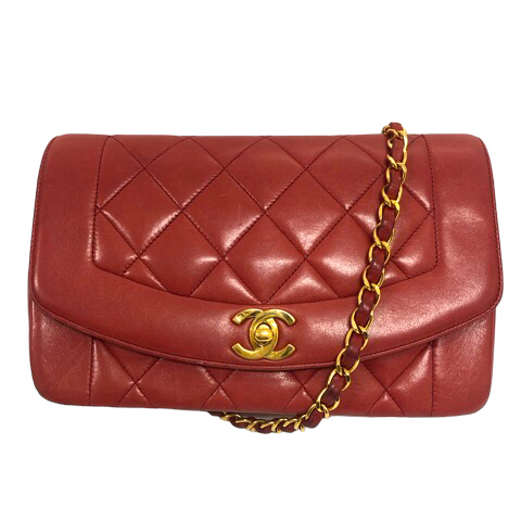 シャネル CHANEL A01164 ヴィンテージ ラムスキン ダイアナ フラップ  