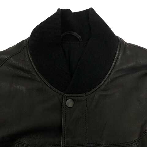 アタッチメントブラックレザージャケット アタッチメント ATTACHMENT レザージャケット 革ジャン クルーネック