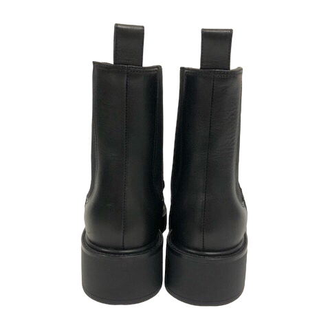 未使用品 グッチ GUCCI 670393 17K10 ショートブーツ チェルシーブーツ ゴアサイド チェーン ホースビット 34.5 黒 ブラック レディース