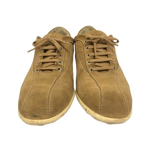 トッズ TOD'S スニーカー ローカット スエード 無地 36 1/2 茶