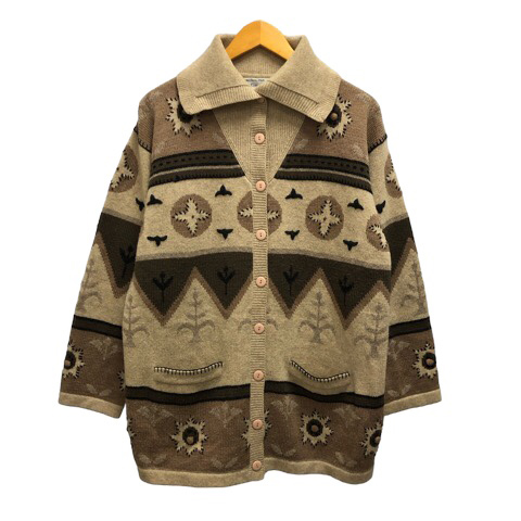 新品タグ付き【René ルネ】定価60,500円ピークス 素材カーディガン36 ルネ rene カーディガン36