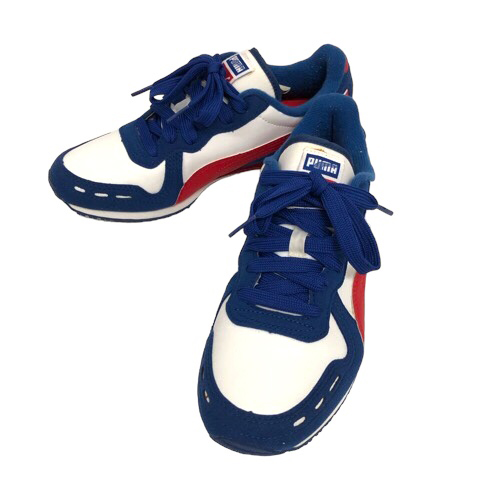 プーマ PUMA スニーカー シューズ ライン ワンポイントロゴ 24.0 青 