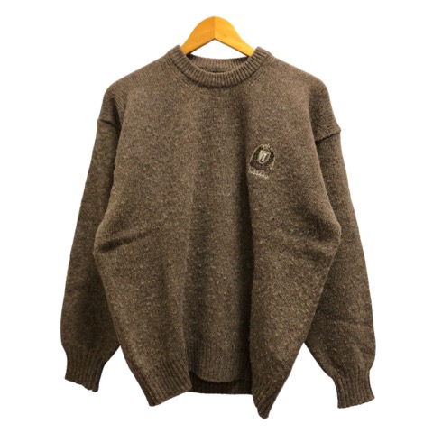 トラサルディ TRUSSARDI ニット セーター 長袖 クルーネック ロゴ刺繍 