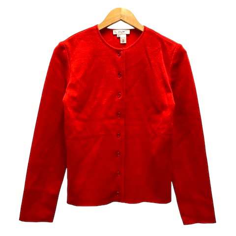 セリーヌ CELINE ニットカーディガン クルーネック ウール 無地 長袖  