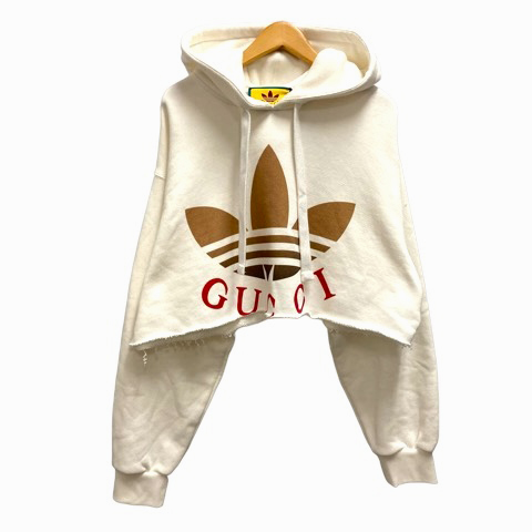 未使用品 グッチ GUCCI ×adidas クロップド スウェットシャツ パーカー 