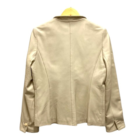 BALMAIN 羊革 ステッチ テーラードジャケット ベージュ